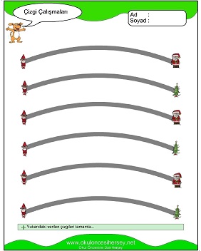 okul öncesi çizgi çalışmaları